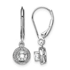 Sterling Silver Rhodium-plated Diam. & White Topaz Earrings