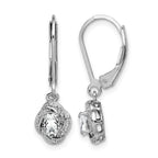 Sterling Silver Rhodium-plated Diam. & White Topaz Earrings