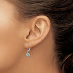 Sterling Silver Rhodium-plated Diam. & Peridot Earrings