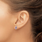 Sterling Silver Rhodium-plated Amethyst & Diam. Earrings