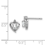Sterling Silver Rhodium-plated White Topaz & Diam. Earrings