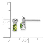 Sterling Silver Rhodium-plated Peridot Earrings