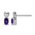 Sterling Silver Rhodium-plated Amethyst Earrings