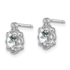 Sterling Silver Rhodium-plated White Topaz & Diam. Earrings