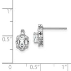 Sterling Silver Rhodium-plated White Topaz & Diam. Earrings