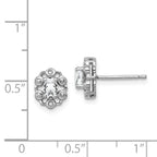 Sterling Silver Rhodium-plated White Topaz & Diam. Earrings