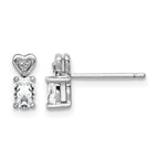 Sterling Silver Rhodium-plated White Topaz & Diam. Earrings