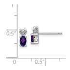 Sterling Silver Rhodium-plated Amethyst & Diam. Earrings