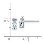 Sterling Silver Rhodium-plated Aquamarine & Diam. Earrings