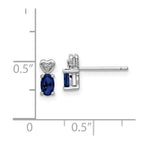 Sterling Silver Rhodium-plated Created Sapphire & Diam. Earrings