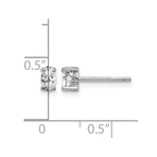 Sterling Silver Rhodium-plated 5x3mm Oval White Topaz Post Earrings