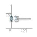 Sterling Silver Rhodium-plated 5x3mm Oval Aquamarine Post Earrings