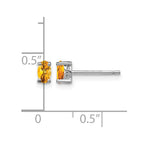 Sterling Silver Rhodium-plated 5x3mm Oval Citrine Post Earrings