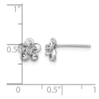 Sterling Silver Rhodium-plated Floral Diamond Post Earrings