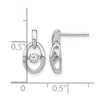 Sterling Silver Rhodium CZ Birthstone Vibrant Earrings