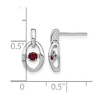 Sterling Silver Rhodium Plated Lab Created Ruby Birthstone Vibrant Earrings