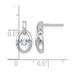 Sterling Silver Rhodium Aquamarine Birthstone Vibrant Earrings