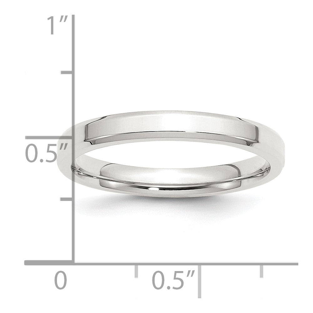 Sterling Silver 3mm Beveled Edge Band