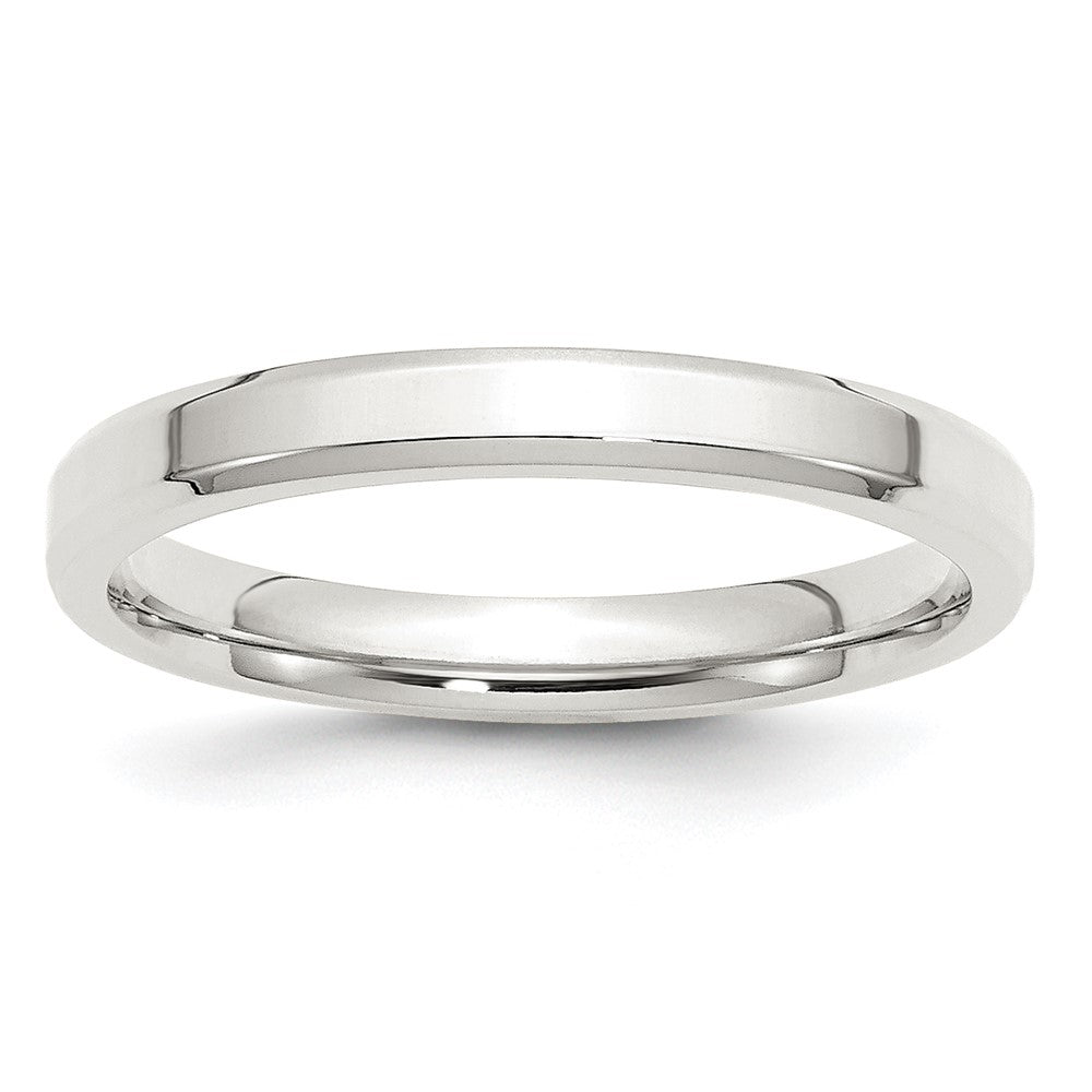 Sterling Silver 3mm Beveled Edge Band