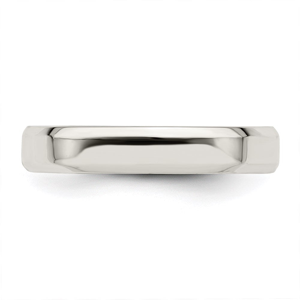 Sterling Silver 4mm Beveled Edge Band