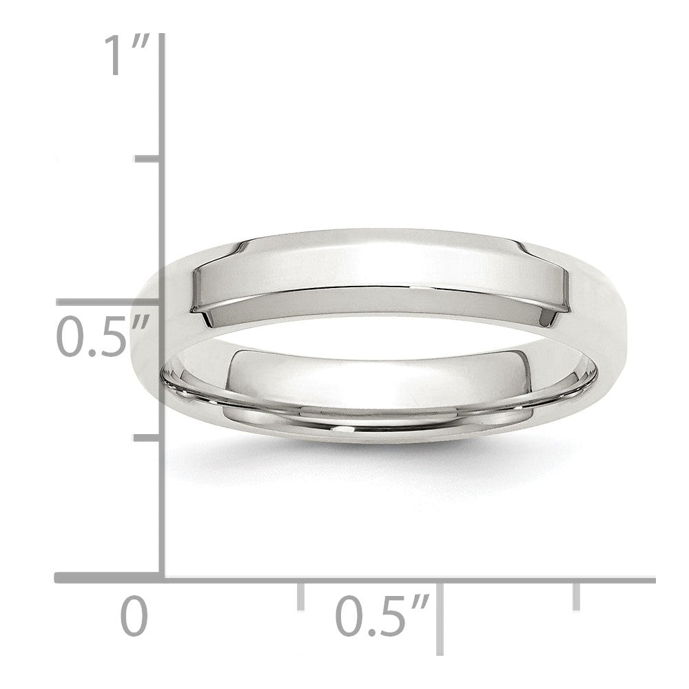 Sterling Silver 4mm Beveled Edge Band