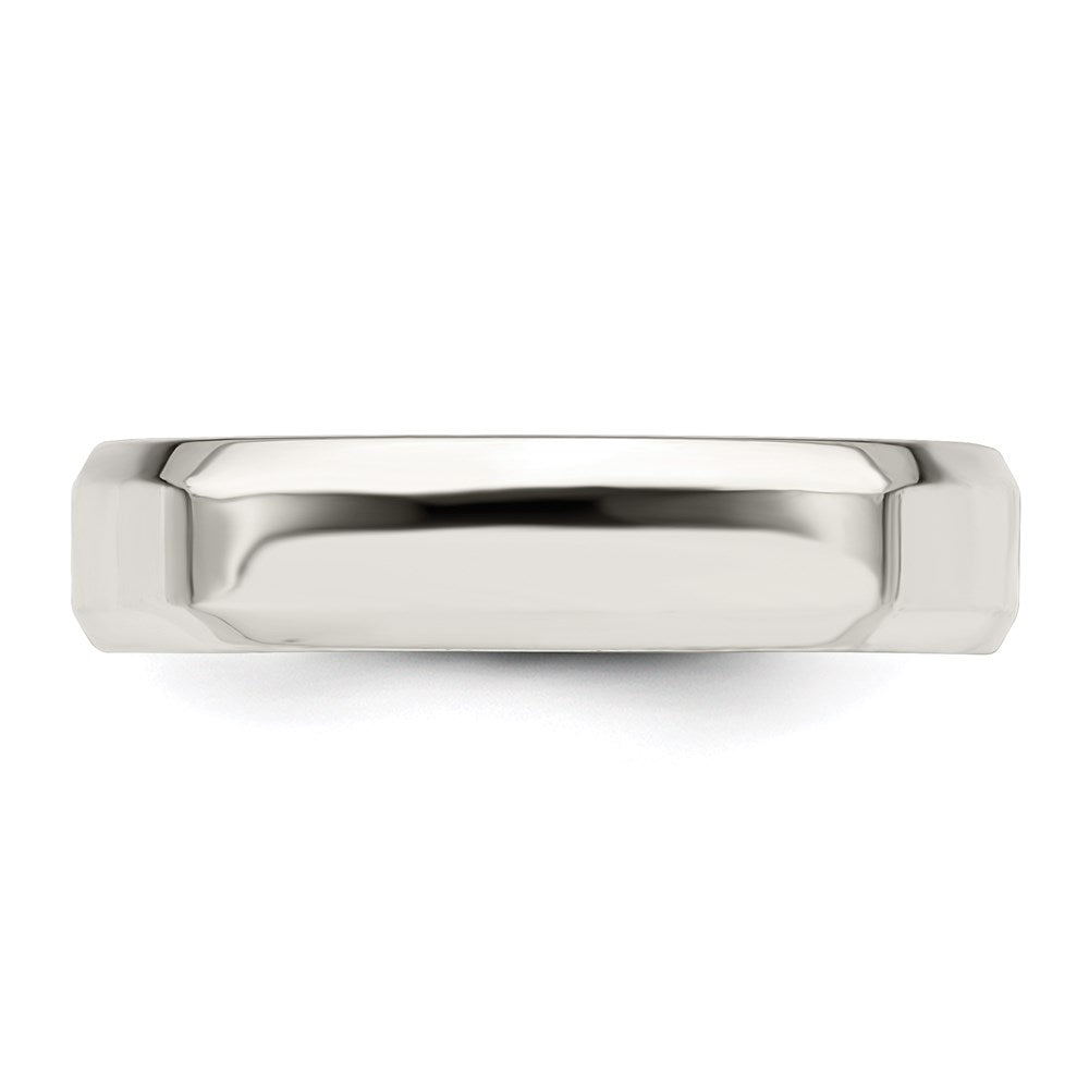 Sterling Silver 5mm Beveled Edge Band