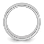 Sterling Silver Rhodium-plated 6mm Bevel Edge Band