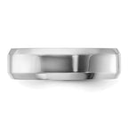 Sterling Silver Rhodium-plated 6mm Bevel Edge Band