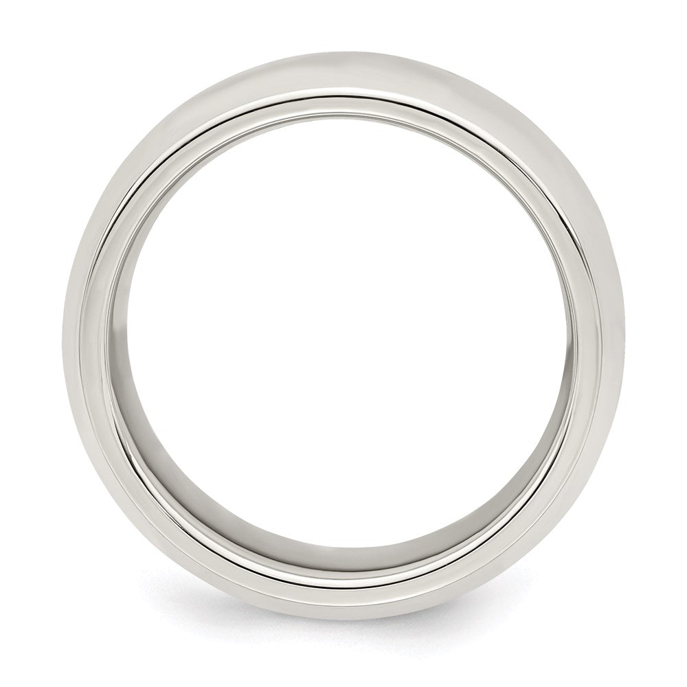 Sterling Silver 7mm Beveled Edge Band