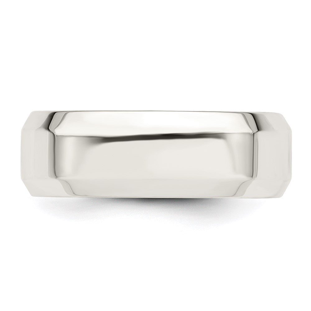 Sterling Silver 7mm Beveled Edge Band