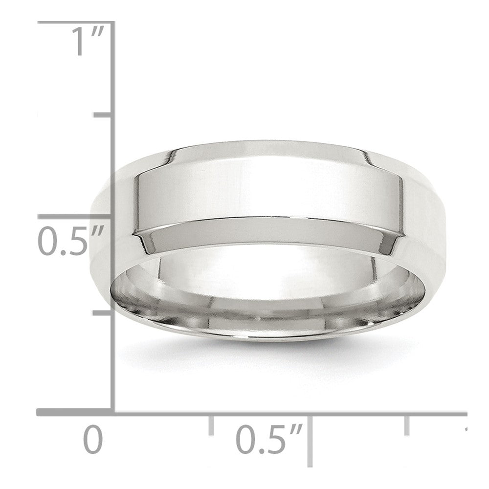 Sterling Silver 7mm Beveled Edge Band