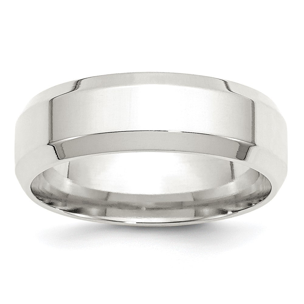 Sterling Silver 7mm Beveled Edge Band