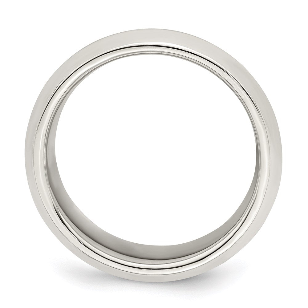 Sterling Silver 8mm Beveled Edge Band
