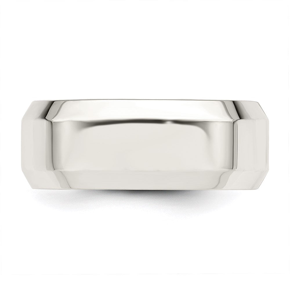 Sterling Silver 8mm Beveled Edge Band