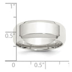 Sterling Silver 8mm Beveled Edge Band