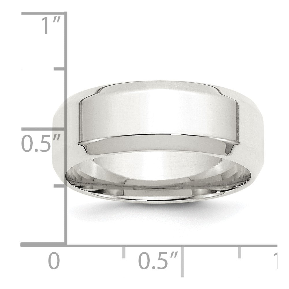 Sterling Silver 8mm Beveled Edge Band