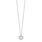 Landstrom's Mt. Rushmore Black Hills Sterling Silver 12K Gold Accents Open Heart 18 inch Spring Ring Clasp Necklace