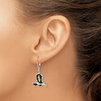 Landstrom's Mt. Rushmore Black Hills Sterling Silver 12K Gold Accents Antiqued Cowboy Boot with 10K Spur Dangle Leverback Earrings