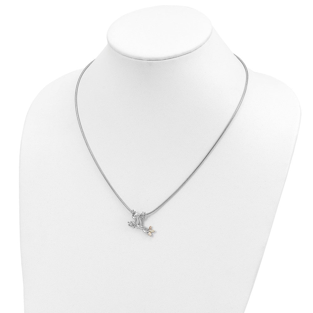 Landstrom's Mt. Rushmore Black Hills Sterling Silver 12K Gold Accents Frog Slide 20 inch Lobster Clasp Necklace