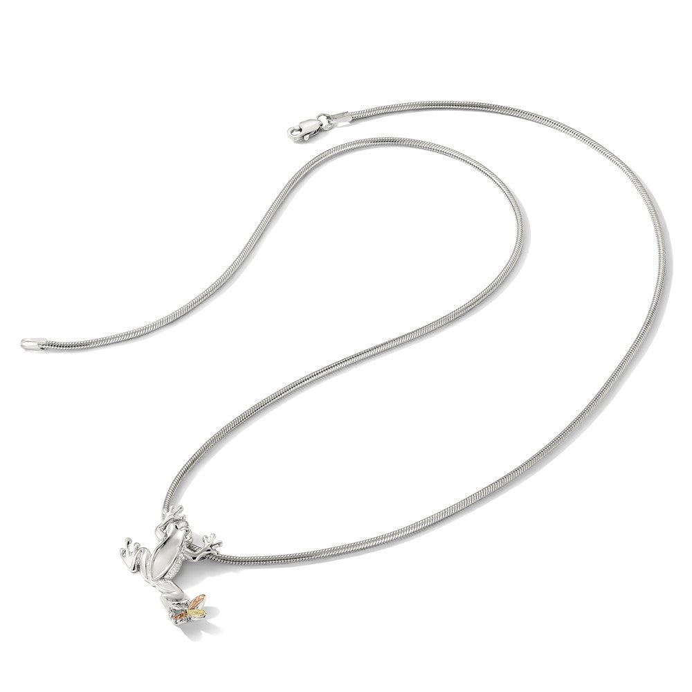 Landstrom's Mt. Rushmore Black Hills Sterling Silver 12K Gold Accents Frog Slide 20 inch Lobster Clasp Necklace