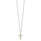 Landstrom's Mt. Rushmore Black Hills Sterling Silver 12K Gold Accents Cross 18 inch Spring Ring Clasp Necklace