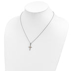 Landstrom's Mt. Rushmore Black Hills Sterling Silver 12K Gold Accents Cross 18 inch Spring Ring Clasp Necklace