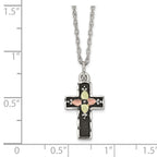 Landstrom's Mt. Rushmore Black Hills Sterling Silver 12K Gold Accents Antiqued Cross 18 inch Spring Ring Clasp Necklace