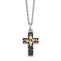 Landstrom's Mt. Rushmore Black Hills Sterling Silver 12K Gold Accents Antiqued Cross 18 inch Spring Ring Clasp Necklace