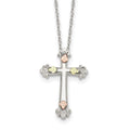 Landstrom's Mt. Rushmore Black Hills Sterling Silver 12K Gold Accents Cross 18 inch Spring Ring Clasp Necklace