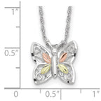 Landstrom's Mt. Rushmore Black Hills Sterling Silver 12K Gold Accents Butterfly 18 inch Spring Ring Clasp Necklace