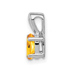 Sterling Silver Rhodium-plated Citrine Pendant