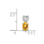 Sterling Silver Rhodium-plated Citrine Pendant