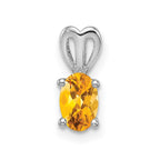 Sterling Silver Rhodium-plated Citrine Pendant