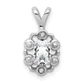 Sterling Silver Rhodium-plated White Topaz & Diam. Pendant